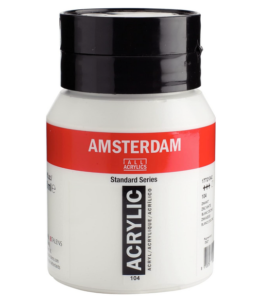 Amsterdam Standard Acrylic Paint, 500ml Jars, Zinc White
