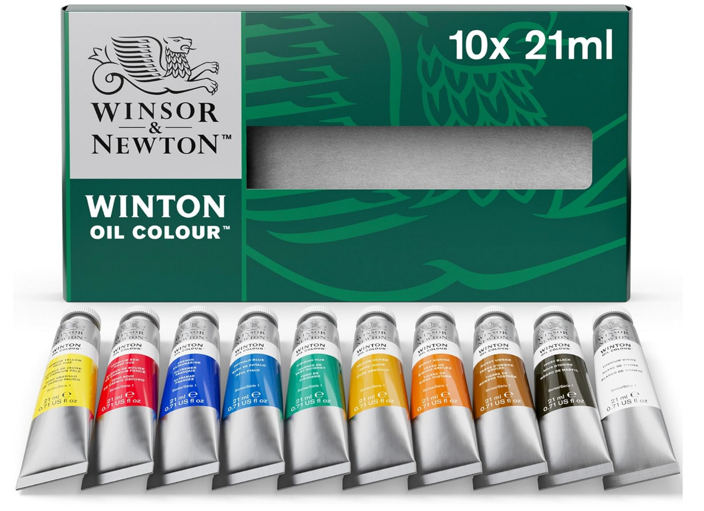Winsor & Newton Winton Oil Color Paint, Basic Set, 10 x 21ml Tubes